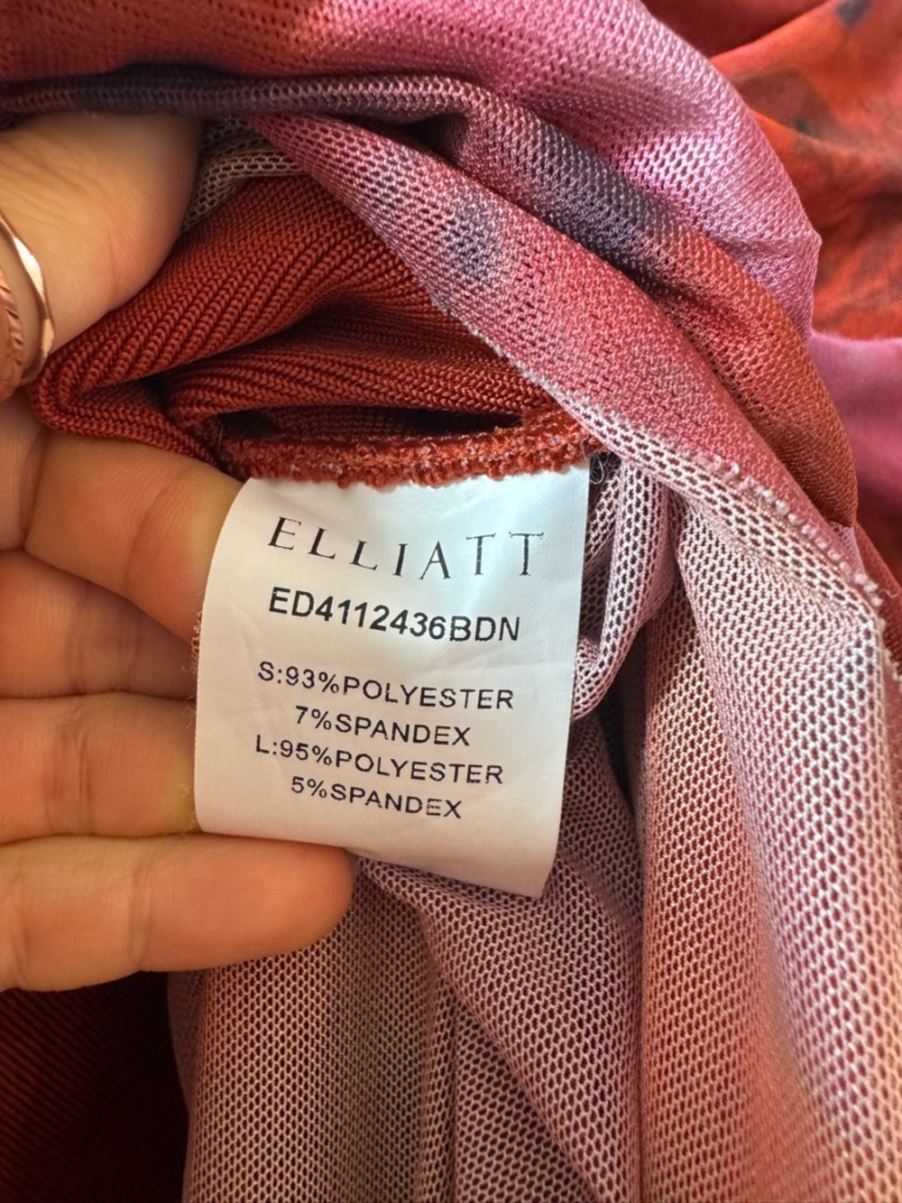 Elliatt Red Pink Ruched Mermaid Maxi Dress Roses Wedding Guest Cocktail Medium M - Picture 13 of 14